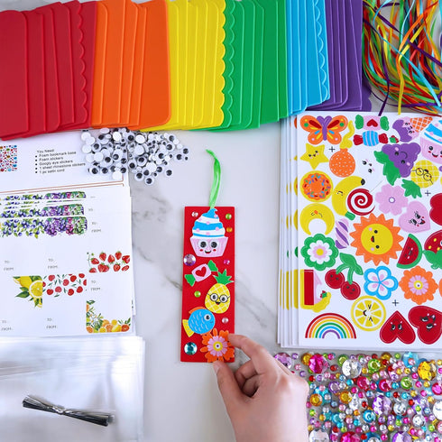 36 Sets Summer Sets Winlyn Crafts Kits DIY Whimsical Bookmarks Decorations Art Fruits Treats Animals Sun Rainbow Foam