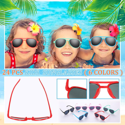 Threan 60 Pcs Pool Beach Party Favors, Beach Balls, Sand Buckets, Shovels, Sunglasses, Water Guns for Kids