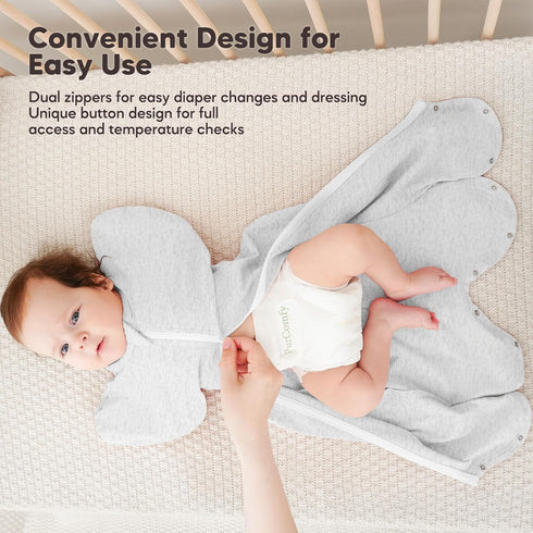 2-Pack 0-3-6 Susurration Organic Baby Swaddle Sleep Sacks - Swaddles for Newborns, Infant Months, Baby Girls, Boys