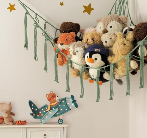 Hammock mirolam Stuffed Animal - Large Stuffed Animal Net Corner - Hanging Stuff Animal Storage Organizer For Plush