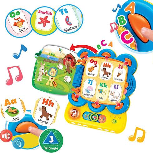 KiddoLab Words and ABC Learning for Toddlers 1-3 Years - Chapa The Lion Interactive Sound Book with Melodies