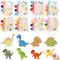 Bafeil 24 Pack Dinosaur Party Favors - Wooden Painting Crafts Kits with