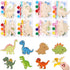 Bafeil 24 Pack Dinosaur Party Favors - Wooden Painting Crafts Kits with