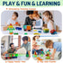 EchoPlan 130PCS Magnetic Tiles with 2 Cars, 3D Clear Building Blocks Set for Kids 3-9+ Years Old