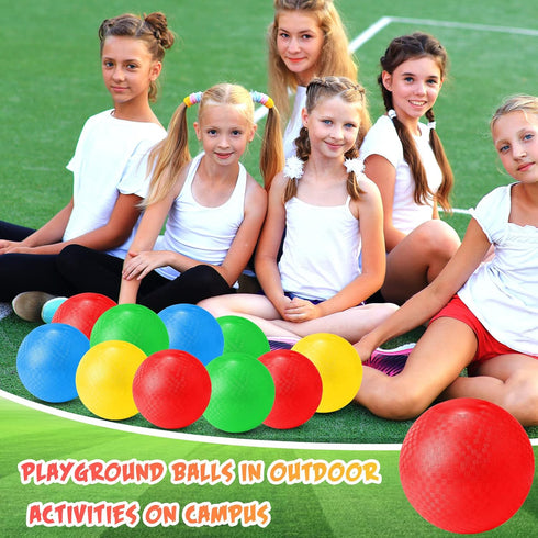 Jerify 12 Pcs Playground Balls - 10 Inch Bouncy Dodge Balls for Kids and Adults Indoor Outdoor Games and Fun