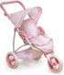 Badger Basket Toy Doll Folding Three Wheel Stroller for 22 inch Dolls - Pink/Gingham