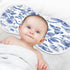 YETTASBIN Blue Flower Muslin Baby Burp Cloth, Super Soft Absorbent Cotton Burp Rag Baby Bibs Feeding Cloth for Newborn