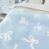 Cozy 50x60 Bow Blanket Blue Bows Soft Throw Blanket Reversible Premium Fabric for Best Comfort