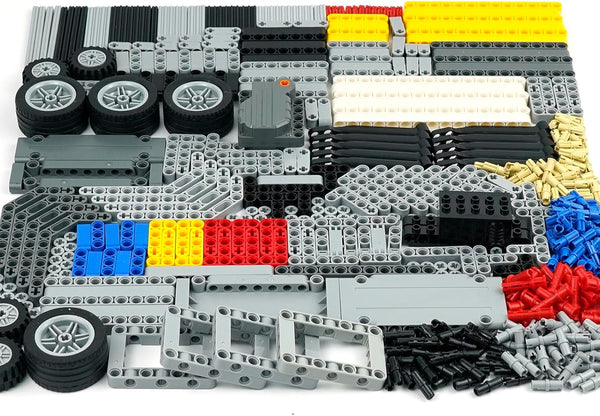544PCS Engine Pullback Motor Kit, Technical Parts Set, Extra Replacement Beams, Car Tire Wheel Axles, Bulk