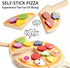 Set, 28 Playset 3+ PairPear Wooden Pizza Cutting Play Food Piece Pretend Play Pizza Toy Kitchen Montessori Kitchen