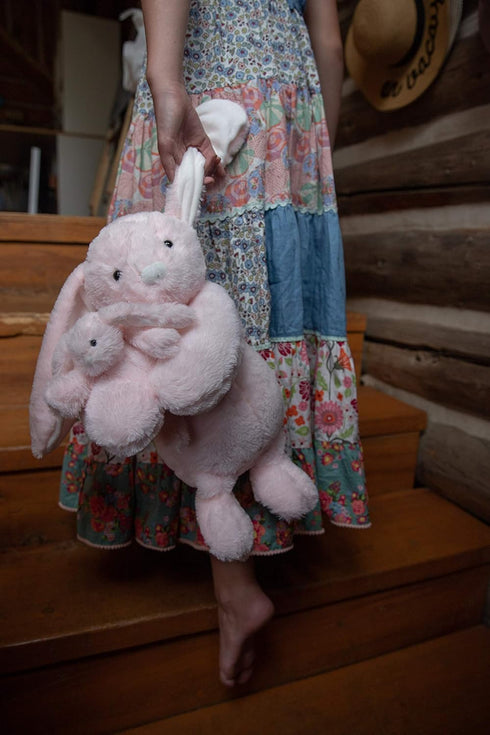 Set 15" Mother & Baby Stuffed Rabbit Plush | Super Soft Bunny Stuffed Animal | Cute Plushies for Kids Bedroom | Stuffed