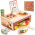 Wooden Pizza Toy - Montessori Pretend Play Food for Ages 3+, Educational