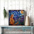 PICKFORU Cat Puzzles for Adults 1000 Pieces, Stained Glass Purple Iris Flowers and Moonlit Cat