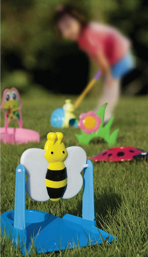 Children Golf Set with Golf Clubs, Practice Holes, Floral/Animal Obstacles, Golf Balls