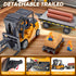 VijiSuki 2.4Ghz Lights,Sound,1/24 11 Set Remote Control Forklift with Trailer,RC Forklift Truck with Spray, Cool Scale