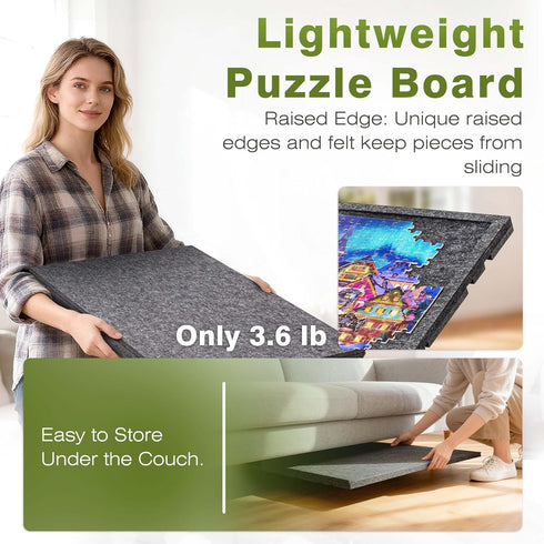 Jigpal 2-in-1 3 6 1000 Tilting Jigsaw Puzzle Board with Stand and Cover, Lightweight Felt Jigsaw Storage Table
