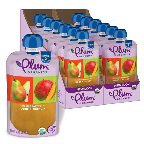 Plum Organics - 6+ Months Organic Baby Food Pouches - Pear &