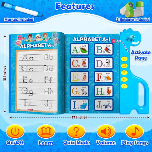 2 4 Curious Learn ABC Learning for Toddlers | Learning Resources | English & Spanish Sound Book | Preschool Learning
