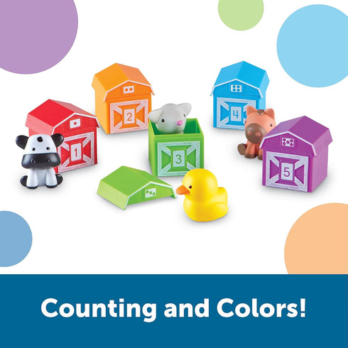 Learning Resources Peekaboo Learning Farm - 10 Pieces, Toddler Counting and Sorting Toys for Ages 18+ Months