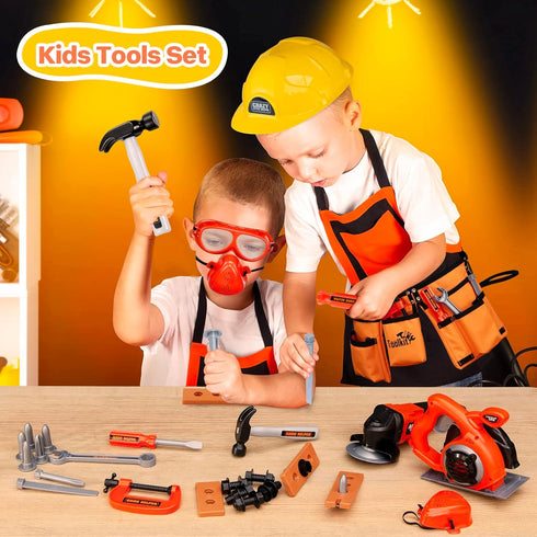 Kids Tool Set - Zealous Pretend Construction Toy with Tool Belt, Toddler Tool Set for Ages 3-7