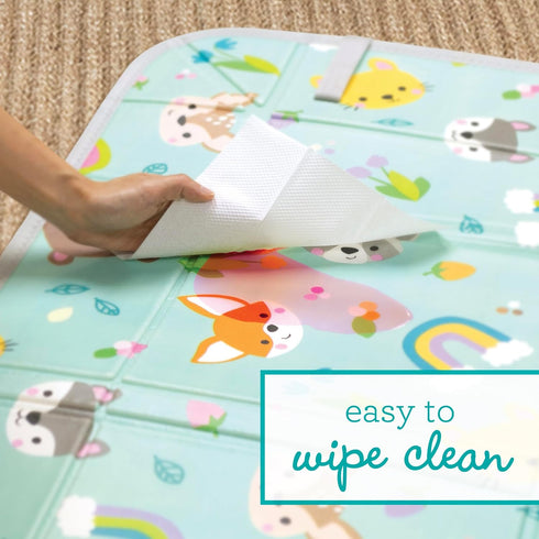 57" Infantino Foldable Soft Foam Play Mat, Baby Mat for Floor Time, Lightweight, Easy to Store, Wipeable, Animals