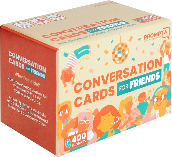 400 Conversation Cards for Friends, Get To Know You Game with Funny Icebreaker Questions for Teens and Adults