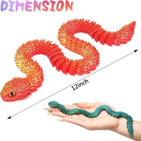 uyrzwek 8 12in 3D Toys,3D Pcs Printed Snake Printed Animals for Easter Eggs Filled,Easter Basket Stuffers,Decorative