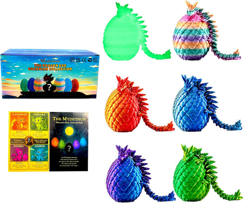 Mydethun 6 PCS 3D Printed Dragon Eggs, 1 Glow in the Dark