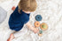Pearhead Wooden Stacking Rainbow Toy, Montessori Toy for Baby and Toddler Ages 12+ Months, Interactive Stackable Rings