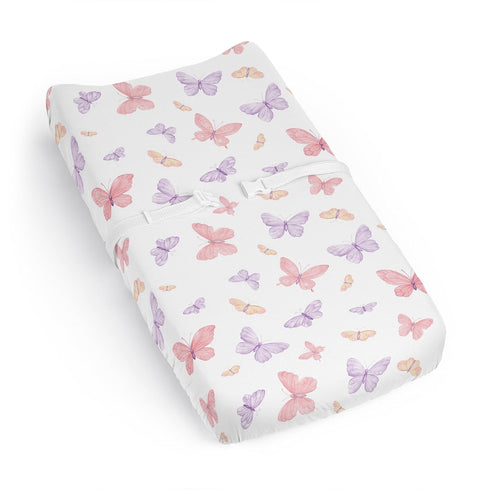 Sweet Jojo Designs Pink and Purple Shabby Chic Butterfly Girl Baby Changing