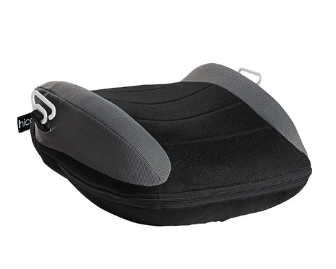 hiccapop UberBoost Inflatable Booster Car Seat, Portable Backless Booster Seat for Travel, Black/Gray