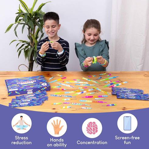 Pack 30 BONNYCO Pop It Bracelets and Keychains Kids Party Favors. Goodie Bags Stuffers for Kids, Fidget Toys Pop Its