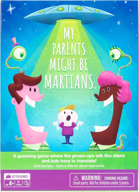 Exploding Kittens My Parents Might be Martians - Strategic Card Game with Timer and Megaphone included - Illustrated