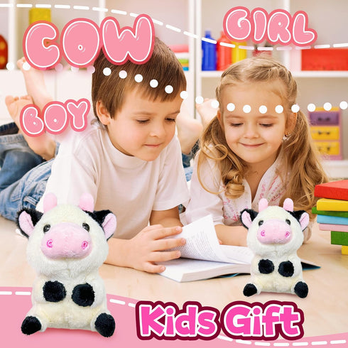 Kawaite Soft Cow Stuffed Animal Plush Toys for Kids, Cute Cow Plushies, Small Stuffed Farm Animal Plush Toys for Girls