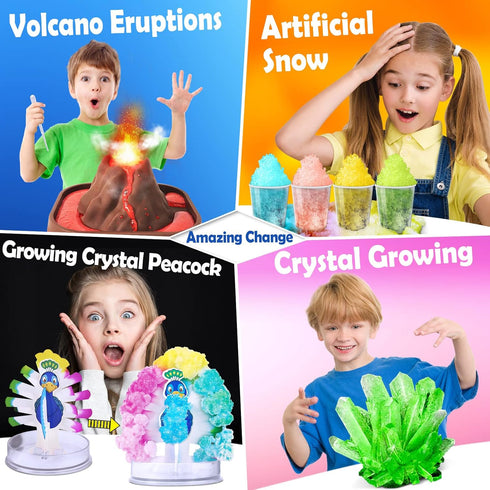 UNGLINGA 60+ Science Experiments Kits for Kids, Boys & Girls STEM Activities with Chemistry Set & Erupting Volcano