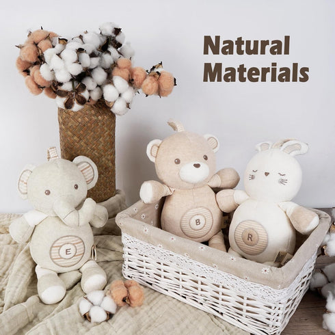 0-3-4-6+ Newborn Baby Toys, Soft Cotton Stuffed Animal Toy with Lullaby Music for Boy & Girl Babies Months,Ideal Gift