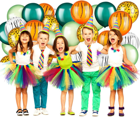 Liliful 24 Pieces Jungle Balloons, 12 Inch Animal Print Balloons, Safari Theme Party Decorations, Jungle Theme Party