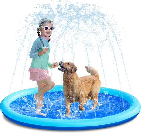 SLOOSH 60" Non-Slip Splash Pad Sprinkler - Outdoor Water Toys Play Mat