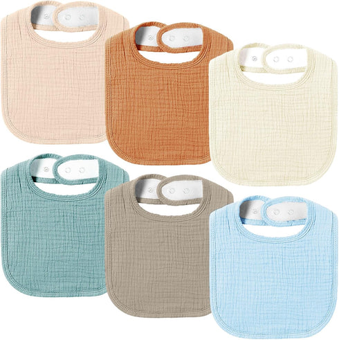 AMAWMW Muslin Baby Bibs for Unisex Boys Girls 6Pack Baby Bandana Drool