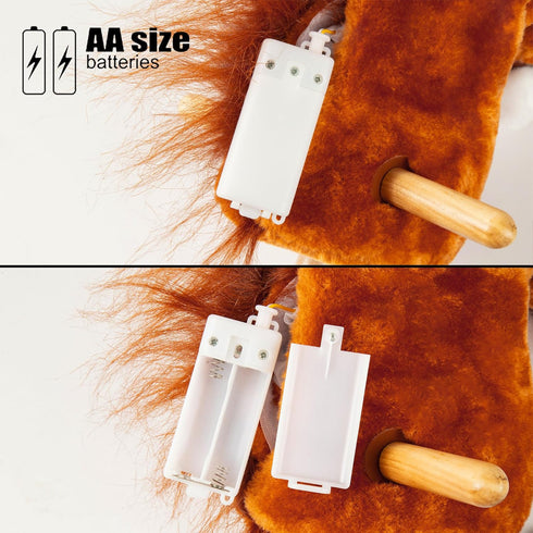 Stick Hobby Horse Riding Toy, Plush Stick Horse for Toddlers 3+, Fun Pretend Play with Clip-Clop Sounds