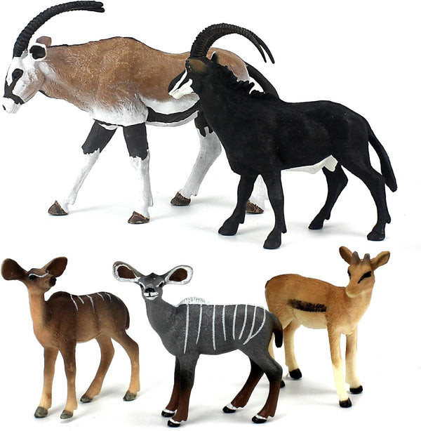 FUNSHOWCASE African Jungle Wild Animals Toy Antelopes Figure Realistic Plastic Figurine Gifts