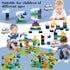 Anpcso 3 4 5 6 7 Marble Run Building Blocks, Dinosaurs Marble Track Toy Classic Large Bricks for + Year Old Boys Girls