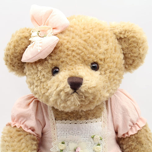 25" Oitscute Big Baby Teddy Bear with Cloth Cute Stuffed Animal Soft Plush Toy (Pink&Brown)