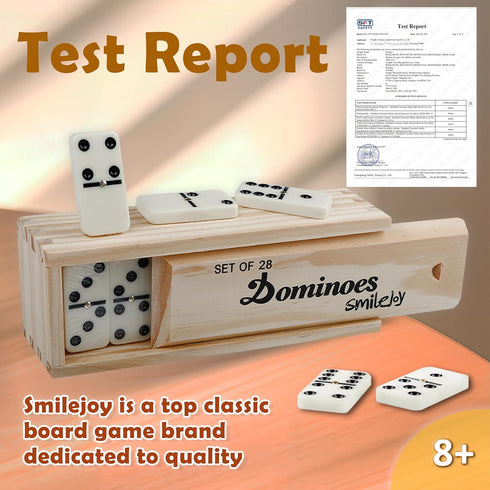 Set Set 6 Set 28 (2 Smilejoy Dominoes for Adults, Domino for Classic Board Games, Double Domino Game Pieces