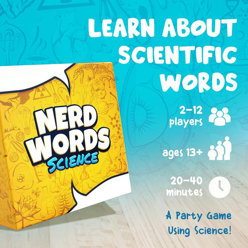Genius Games Nerd Words: Science! - Group Games for Adults, Party Games for Families, Kids, Teens, Classrooms