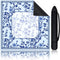 Sonwyoung Chinoiserie Mahjong Mat with 1 Carrying Bag 31.5" x 31.5" Blue and