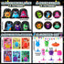 Abbylike 102 Pcs Monster Party Favors, Make Your Own Stickers, Spring Launchers, Drawstring Backpack, Notebooks & More