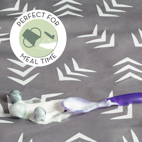 S&T INC. Baby Splat Mat for Under High Chair, Water Resistant Floor Mat, 42 Inches by 42 Inches, Grey