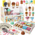 Peccvon Wooden Ice Cream Toys for Kids Pretend Play Kitchen Food Toys with