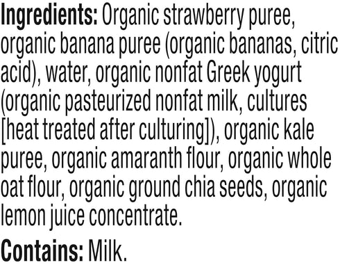 Plum Organics Mighty 4 Blends - Strawberry Banana, Greek Yogurt, Kale, Oat & Amaranth, 4oz (Pack of 6)